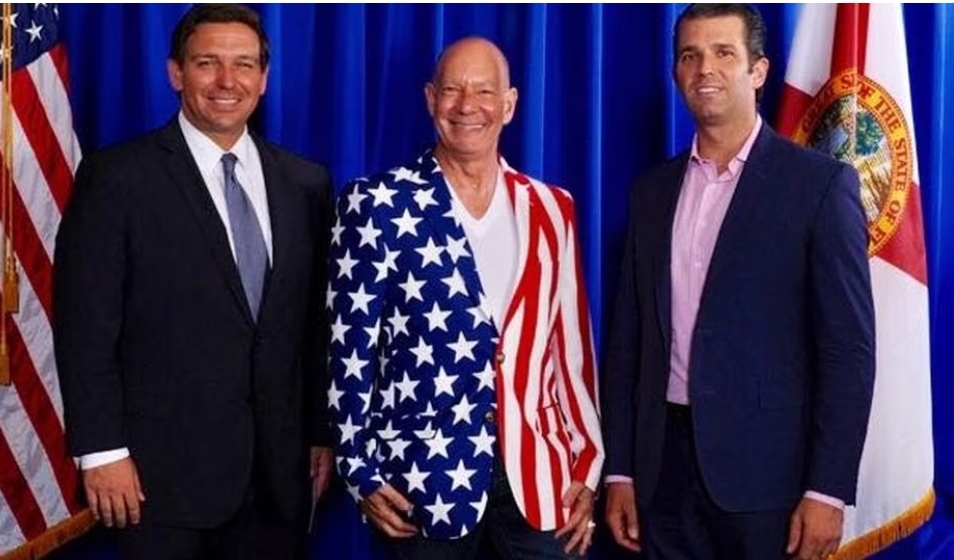 From Left, Desantis,  Steve Alembik,&Amp; Donald Trump Jr