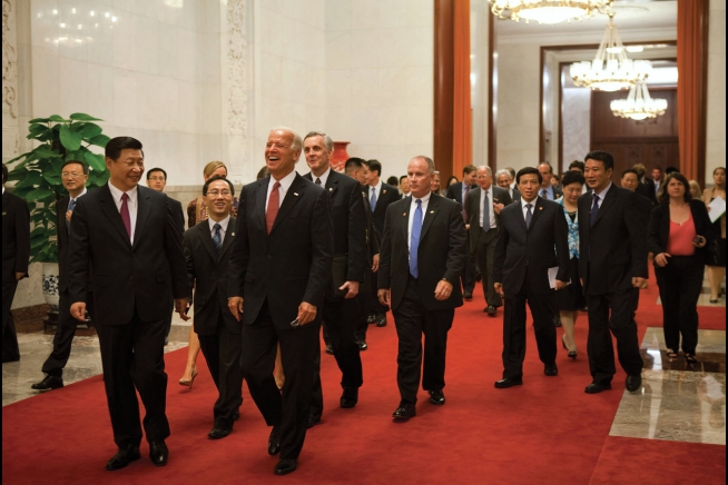 Vice President Joe Biden Laughs With Chinese Vice President Xi Jinping