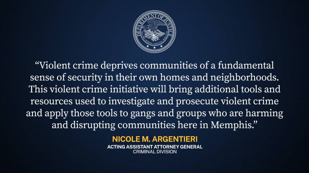 U.s. Justice Department Launches Comprehensive Initiative To Combat Violent Crime In Memphis