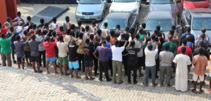 Efcc Apprehending 69 Oau-Fraudsters