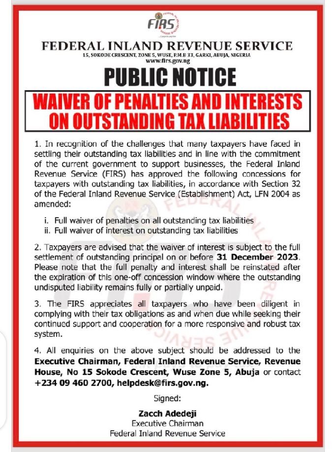 Firs Unveils Groundbreaking Concessions: Relief For Taxpayers With Lingering Liabilities Under Section 32 Act