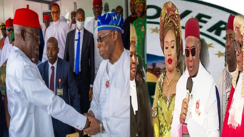 Uzodimma'S: Historic Power Reunion: Tinubu And Obasanjo Positively Unite Strongly At Governor Uzodimma'S Swearing-In