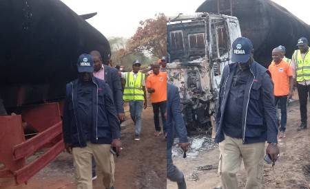 Nema Director General Visited Suspected Illegal Oil Pipeline Explosion In Rivers And Imo States