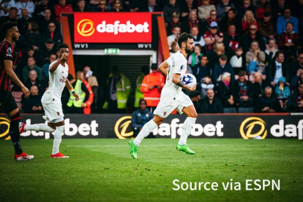 Bruno Fernandes' Double Secures 2-2 Draw For Manchester United Against Bournemouth