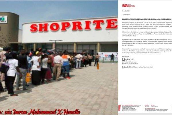 Breaking: Abuja Shoprite Announces Shocking Closure Amid Economic Hardship