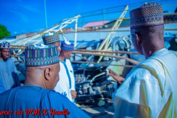 Governor Muhammadu Inuwa Yahaya Inspects Damage Caused By Protesters In Gombe State