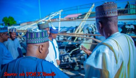 Governor Muhammadu Inuwa Yahaya Inspects Damage Caused by Protesters in Gombe State