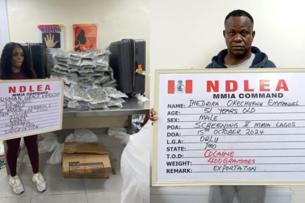 Ndlea Arrests Businessmen And Nurse For Drug Trafficking At Lagos Airport