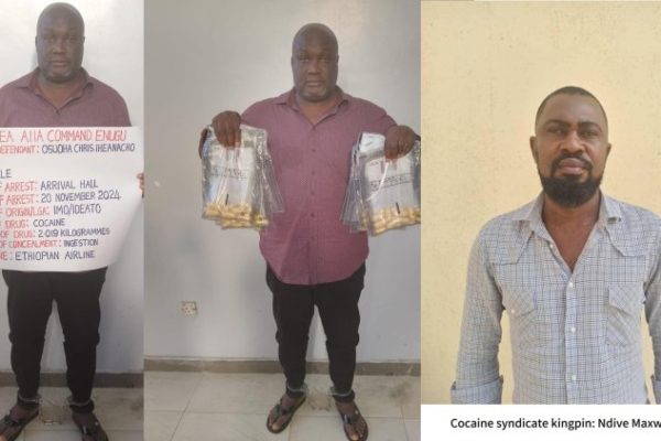 Ndlea Triumphantly Nabs Businessman At Enugu Airport For Shocking Cocaine Ingestion