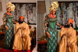 Timaya and Brooke Bailey Ignite Dating Rumors with Stunning Traditional Photos That Celebrate African Heritage