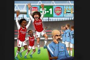 Guardiola Boys Don Fall Yakata Combust Like Buredi for Rain: Arsenal Gbas Gbos Dem 5-1