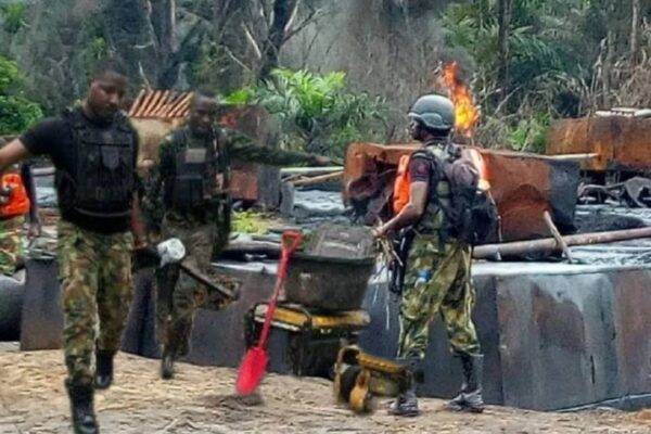 Nigerian Army Destroys 25 Illegal Refineries, Seizes 95,000 Litres of Stolen Oil