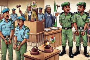 Gbas Gbos! Civil Defence Officers Wey Suppose Protect Us Don Turn Armed Robbers – Court Say Na Death Be Their Reward