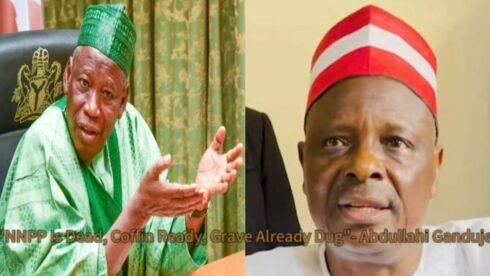 APC National Chairman Abdullahi Ganduje Declares NNPP Dead, Says Kwankwaso Begs to Return to APC: 'Coffin Ready, Grave Already Dug'