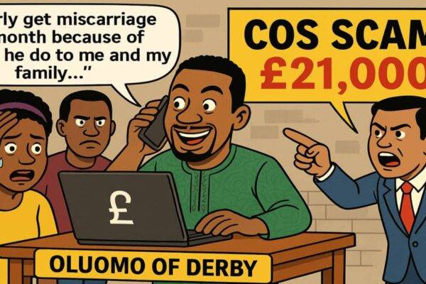 COS Scam: Wahala Don Burst! UK-Based Nigerian Man Oluomo of Derby Accused of £21k COS Scam – Victims Cry Blood!