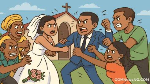 Wedding Fight: Bride and Groom Families Scatter Church for Front of Everybody