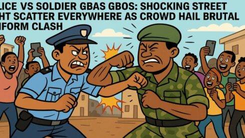 Police vs Soldier Gbas Gbos: Shocking Street Fight Scatter Everywhere as Crowd Hail Brutal Uniform Clash