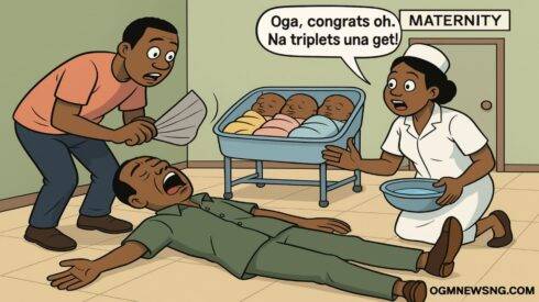 Adamu Muhammed Faint for Kogi Hospital As Wife Born Triplets – See As E Happen!