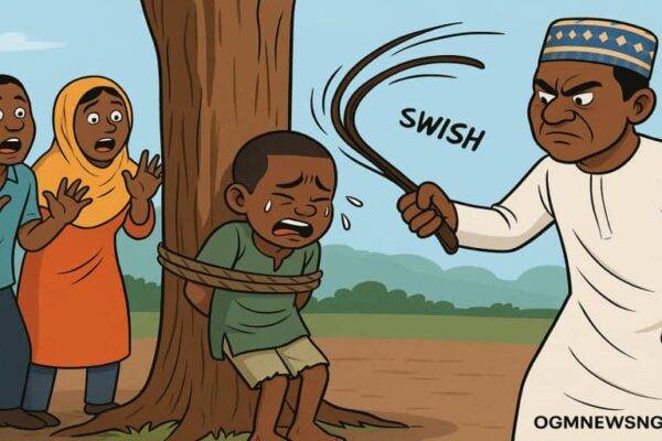 Almajiri Pikin Tied Like Goat, Flogged for Quran – Nigerians Don Vex Tire