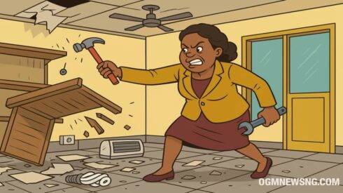 Businesswoman Vex Scatter Shop After Landlord Chase Am – Shocking Gbas Gbos After Expensive Renovation