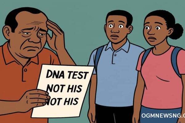Man Shock as Two Pikin No Be Him Own After He Don Train Dem Reach University DNA Test Scatter Everything
