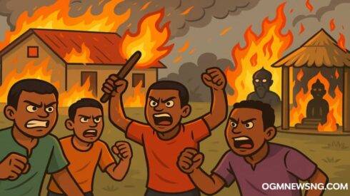 Enugu Angry Youths Burn Native Doctor House Over Human Ritual Wahala | Gbas Gbos Latest Naija News