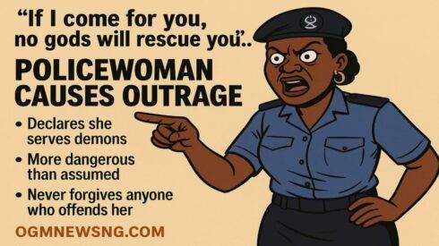 Policewoman Wey Dey Serve Demons Say She No Dey Forgive – Gbas Gbos Burst Out Online!”