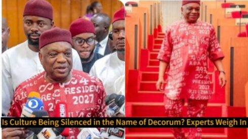 Senator Orji Uzor Kalu Ignites Senate Firestorm With Daring Cultural Attire – Dress Code Debate Erupts