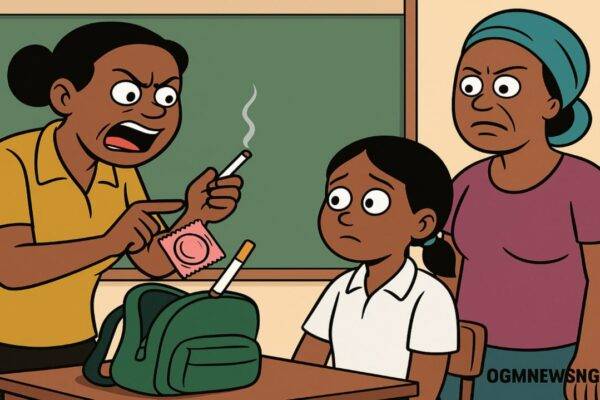 Teacher Yarn Say , I Open Her Pikin Bag — Wetin I See Shock Me Scatter!” – I Explode as I Expose Co*dom and Cigarette for SS2 Girl Bag