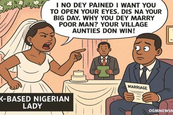 UK-Based Nigerian Lady Blasts ‘Village Aunties’ as She Marries in Her Living Room – 'Why You Marry Poor Man