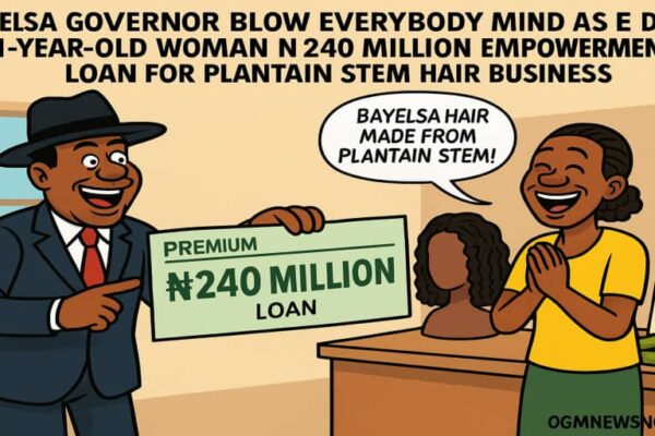 Bayelsa Governor Dash 51-Year-Old Woman N240 Million Empowerment Loan to Take Plantain-Stem Hair Go Global