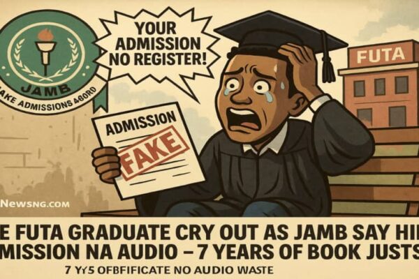 One FUTA Graduate Cry Out As JAMB Say Hin Admission Na Audio – 7 Years of Book Just Waste?