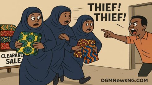 Three Hijab Women Allegedly Steal 5 Powerful Ankara Wrappers for Oshodi Market – One Don Disappear Like Spirit
