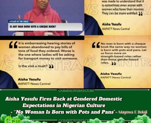 Female Activist, Aisha Yesufu Dismantles the Patriarchal Burden of Financial Responsibility - "No Man Is Born with a Cheque Book”