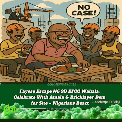 Ayodele Fayose Chop Amala With Bricklayer Dem As Court Free Am From ₦6.9 Billion Wahala — See How E Take Celebrate