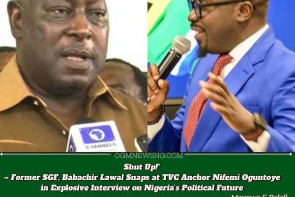 Former SGF, Babachir Lawal Shuns TVC Anchor, Nifemi Oguntoye on Live TV: “Give Me a Break, My Friend. Shut Up! What’s Your Problem?