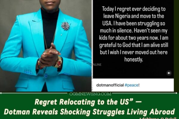 Nigerian Rapper Dotman Regretfully Reveals Shocking Struggles After Relocating to the US