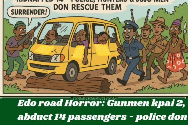 Edo Wahala: Kidnappers Block Road, kpai Two passengers, kidnapped 14– Police, Hunters & Juju Men don rescue them