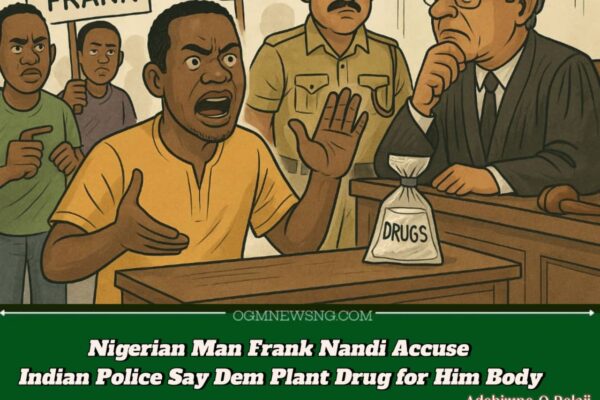 Frank Nandi Gbas Gbos: Nigerian Man Accuse Indian Police Say Dem Plant Drugs for Him Body