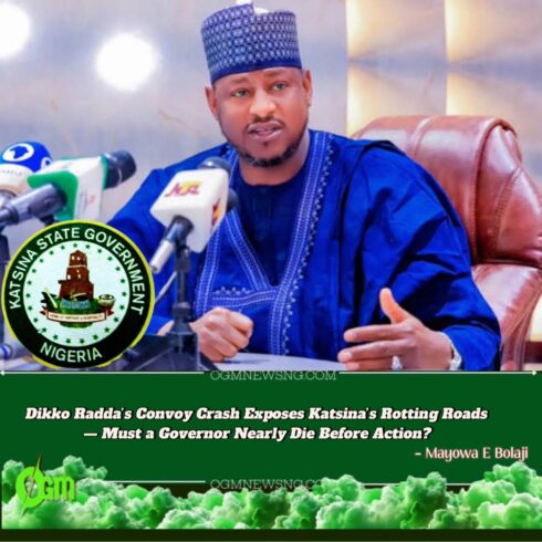 Governor Dikko Radda Escapes Road Mishap — Katsina Governor’s Convoy Crash Ignites Public Outrage Over Collapsing Infrastructure
