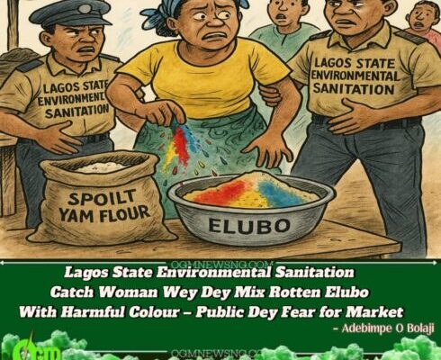 Lagos State Environmental Sanitation Burst Madam Wey Dey Sell Rotten Elubo With Chemical – Public Dey Fear to Chop Amala Now