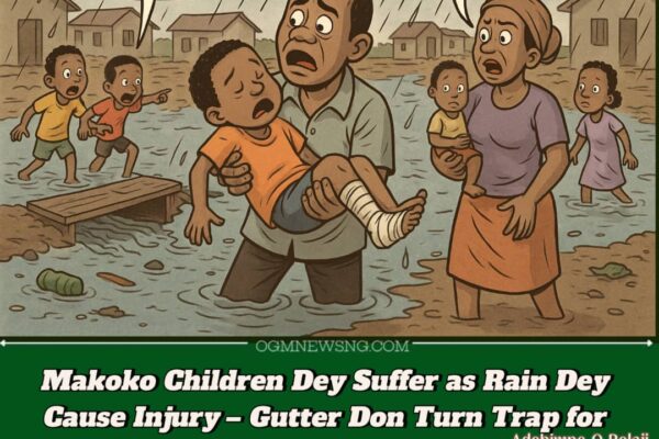 Makoko Children Dey Suffer Gbege As Rain Dey Turn Street to Danger Zone – Pikin Injury Don Full Everywhere
