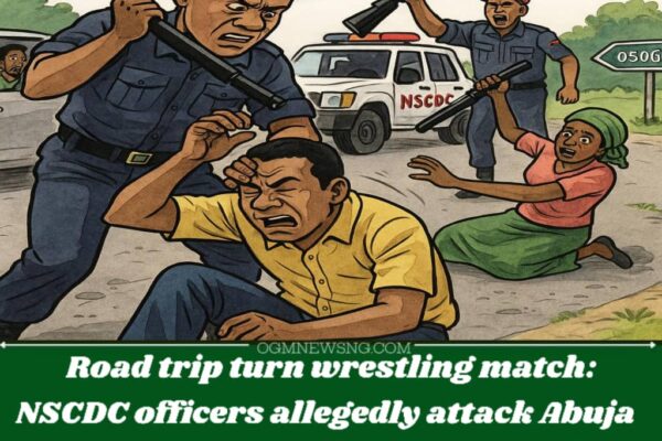 VVIP wahala: NSCDC Officers don allegedly attack Abuja Travelers wey ‘Follow VVIP Convoy’ in Osun