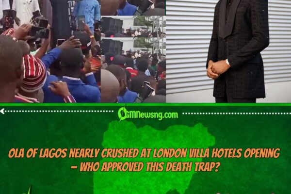 Ola of Lagos Escapes Death as Stage Collapses Mid-Speech at London Villa Hotels Launch in Ohafia