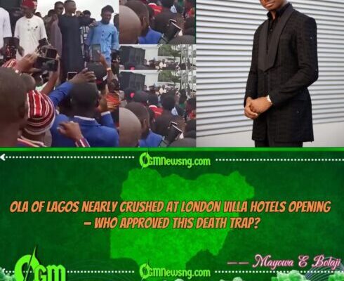 Ola of Lagos Escapes Death as Stage Collapses Mid-Speech at London Villa Hotels Launch in Ohafia