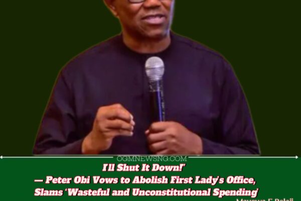Peter Obi Declares War on 'Unconstitutional Spending': Vows to Abolish Office of First Lady if Elected President