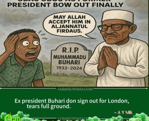 Former President Muhammadu Buhari don finally bow out peacefully! as E don Kpai for London