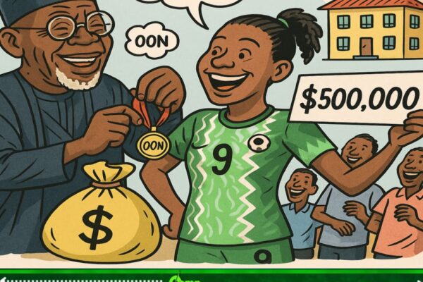 Tinubu Dash Super Falcons $100K, National Honour & 3-Bedroom Houses – Na Real Better Reward for Our Ball Queens!