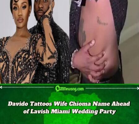 Davido Flaunts Bold Tattoo of Wife’s Name “Chioma” in Pre-Wedding Surprise