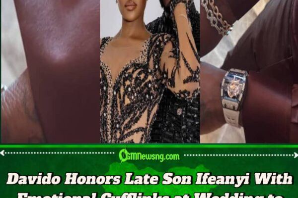 Davido’s Emotional Tribute: Ifeanyi’s Image on Wedding Cufflinks Sparks Conversations